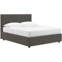 DMORA Worthing Doppelbett Grau – abnehmbarer Bezug – Komfort und Funktionalität – modernes Design