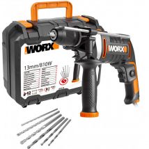 Perceuse à percussion 800W - WX328 - 13 mm (livrée avec 3 forets hss, 3 forets pour le béton, 1 jauge de profondeur, mandrin sans clé, vitesse