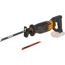 WORX - Scie sabre sans fil 20V - Coupe le Bois, l'Acier et le PVC - 190mm - Vitesse Variable - Anti-Vibration - Compacte et Légère - Livrée sans