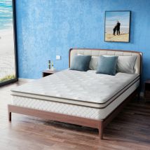 Matelas 140 x 190 Hauteur 24cm, Hybride Matelas à Ressorts Ensachés et Mousse de Gel à Mémoire de Forme, Matelas Réversible à Deux Faces Entièrement