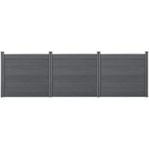 Neu.holz - wpc Gartenzaun 165x466 cm mit Pfosten Sichtschutz Windschutz