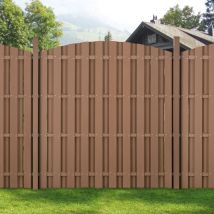 Wpc Gartenzaun 185x193 cm Rund Braun Neu.holz