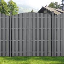 Neu.holz - wpc Gartenzaun mit Rundbogen (165-185)x562 cm Grau [ ]