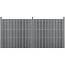 Neu.holz - Wpc Gartenzaun Langero 185x376 Cm Grau
