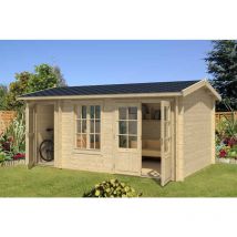 Lasita Maja - Wrexham 2-Log Cabin, Wooden Garden Room, Timber Summerhouse, Home Office - L525 x W350.8 x H250.8 cm