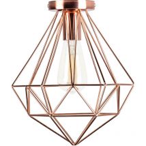 Wottes - Modern Ceiling Light Geometric Cage Pendant Light Indoor Metal Ceiling Lamp