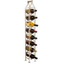 Biscottini - Wrought iron wine bottle holder sparkling wine bottle holder 105x15 cm floor standing wine display for 8 bottles Wine shop