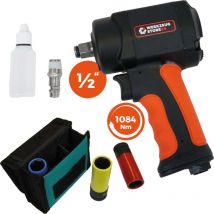 Ws24 - Druckluft-Schlagschrauber 1/2' mini + Steckschlüssel 3tlg.