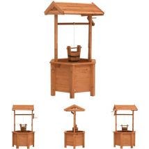 The Living Store Wunschbrunnen-Pflanzkübel 40x40x84 cm Tannenholz - Gartendeko - Braun