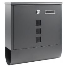 Wurko - buzon acero gris moderno pw617 , Buzón para exteriores de acero gris Elegante y funcional buzón de acero en color gris diseñado para