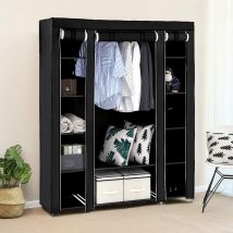 Wyctin - Hofuton Penderie, Noir, 150 cm x 45 cm x 175 cm, Type 1
