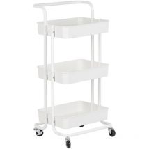Wyctin - Hofuton Chariot sur roulettes, 3 étages, avec poignée, 433686cm, choix de couleurs, blanc