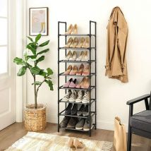 Wyctin - Hofuton Étagère à Chaussures de 8 Niveaux, Meuble de Rangement Polyvalent, Organiseur à Chaussures Personnalisable, Peu Encombrant, Pour