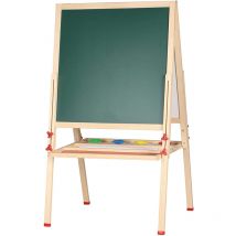 Pizarra,Pizarra para niños,Tablero de dibujo de madera para niños de doble cara(verde),57×55×148cm - Wyctin