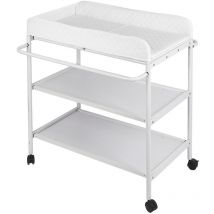 Hofuton Table à Langer, Plan à langer, Avec Roulettes, 847290cm, Blanc
