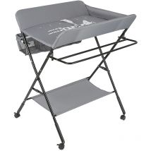 Hofuton Table à Langer Pliante avec Espace de Rangement, Organisateur de Chambre d'enfant, Commode de Soin pour Bébé, 7 Couleurs (Couleur: Gris)