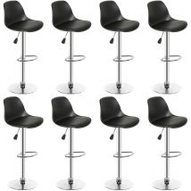 Wyctin - Hofuton Lot de 8 Tabourets de Bar, 3843(83-103)cm, Noir