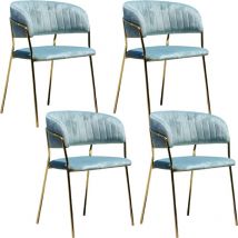 X 4 Sedia New Velvet in Velluto Azzurro Gambe Oro