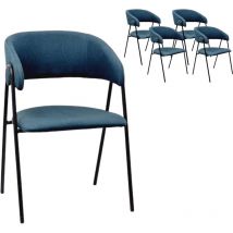 Compralo New - x 4 Sedia San Donato in Tessuto Ottanio con Gambe in Metallo