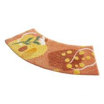 Fitags - x Alfombrilla absorbente curvada para puerta de ducha con diseño festoneado, alfombrilla antideslizante para baño, alfombrilla para inodoro,