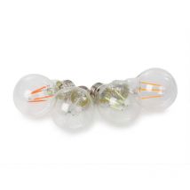 HQ-Power LED-Filament-Lampe, transparentes Glasgehäuse, E27, 4 Stück