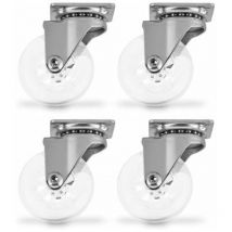 So-tech - x Ruedas para muebles ø 50 mm transparentes sin tope Altura 64 mm Ruedas fijas Ruedas giratorias