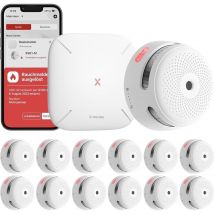 Smart Rauchmelder XS01-M + SBS50 Basisstation FS121 12Stück EN14604 wlan - X-sense