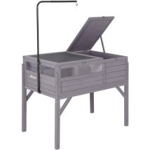 Habitat pour tortue, cage pour reptiles en bois pour petits animaux, intérieur-extérieur, support de lampe ajustable inclus - X-zone Pet