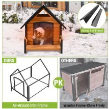 X-zone Pet - Niche d'extérieur pour chien avec doublure isolée, niche d'hiver pour chiens de petite et moyenne taille avec cadre en fer anti-morsure,