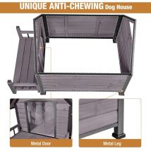 X-zone Pet - Niche pour chien avec cadre en métal anti-crevaison - Pour l'extérieur - En bois - Pour chiots de petite, moyenne et grande taille