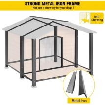 X-zone Pet - Niche pour chien avec cadre en métal Grande niche pour chien à l'extérieur et à l'intérieur pour l'hiver Résistant aux intempéries