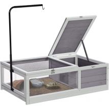 X-zone Pet - Tortoise Habitat Enclos en bois pour tortues d'extérieur et d'intérieur Grande cage à tortues pour petits reptiles, plateau extractible