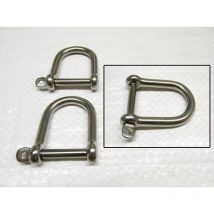 Securefix Direct - x2 12MM Stainless Steel Wide Dee Shackle Captive Pin - Marine Screw Attachment