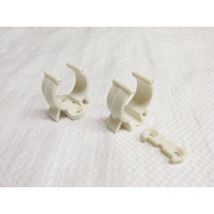X2 23MM - 28MM White Nylon Clip Holders - Oar Paddle Row Rowing Storage Holding Tube
