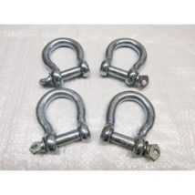 Securefix Direct - x4 6MM Galvanised Commercial Bow Shackles - Chain Connector Caravan Tether