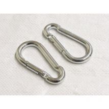 X2 10MM Zinc Plated Carbine Hooks - Marine Snap Gate Rope Karabina bzp