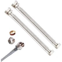 Buyaparcel - X2 Essentials 15mm x 3/4'' x 30cm Flexible Tap Connector - 9.5mm Bore