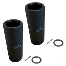 Buyaparcel - X2 Scaffolders Impact Socket Deep 80mm 1/2'' Square Drive 21mm + Pin & O-Ring