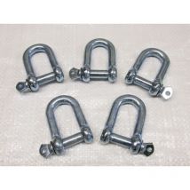 Securefix Direct - x5 22MM Galvanised Commercial Dee Shackles - Chain Connector Caravan Tether