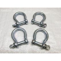 Securefix Direct - x4 5MM Galvanised Commercial Bow Shackles - Chain Connector Caravan Tether