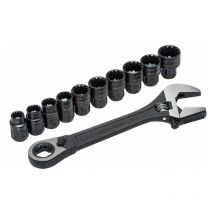 Crescent - X6 Pass-Thru Adjustable Wrench Set 11 Piece CRECPTAW8