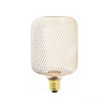 Ampoule Déco Cage Cylindre Cuivre, culot E27, Hologramme, Blanc chaud - RFDHE150CCAC - Xanlite