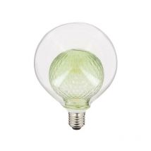 Ampoule Déco led, Double verre Vert, G125, culot E27, 4W cons. 2700K Blanc Chaud - RFDEB125DVGREEN - Xanlite