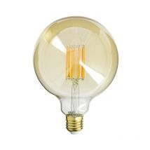 Ampoule Filament led déco verre ambré G125, culot E27, 1521 Lumens, conso. 15W (equivalence 100W), Blanc chaud - RFDE1521B125A - Xanlite