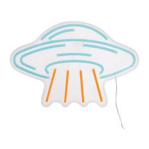 Xanlite - Applique murale néon soucoupe volante, usb filaire, Bleu et orange - ufoneon