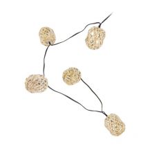 Xanlite - Guirlande Solaire Naturelle 5m IP44 - 10 boules - Rotin - GRL5NAT