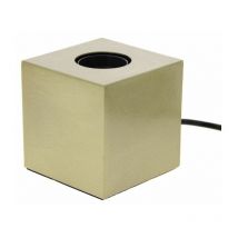 Xanlite - Lampe à poser cube en métal couleur laiton, compatible culot E27, IP20, 60W puissance max - xdlapcubikml