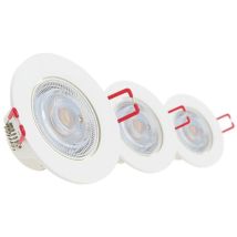 Xanlite - Pack3sel345d Confezione 3sel345d Plafoniera Luminosa Da Incasso, Set Di 3 Faretti A Led Integrati, Dimmerabile, Bianco Caldo, Confezione 