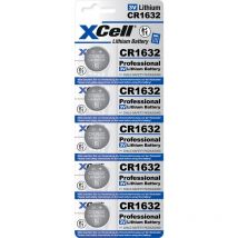 Xcell - Lithium-Knopfzelle CR1632 5er-Blister 3V/130mAh