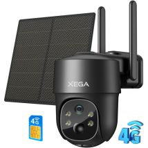 Xega - 3G/4G lte Überwachungskamera Solar Outdoor mit SIM-Karte 2K hd 3MP ptz Farb-/IR-Nachtsicht 2-Wege-Audio PIR-Erkennung IP66